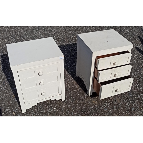 715 - A Pair Of White Painted Bedside Cabinets.