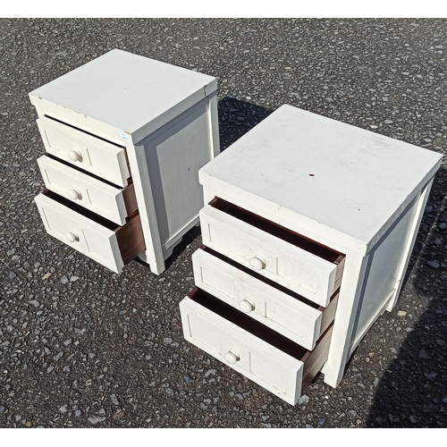 715 - A Pair Of White Painted Bedside Cabinets.