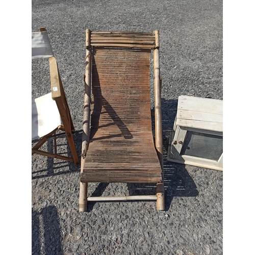 75 - Directors Chair, Bamboo Chair and Egg Cupboard