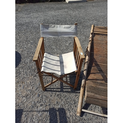 75 - Directors Chair, Bamboo Chair and Egg Cupboard