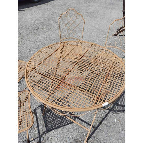 69 - Metal Bistro Table and 4 x Chairs - All Folding