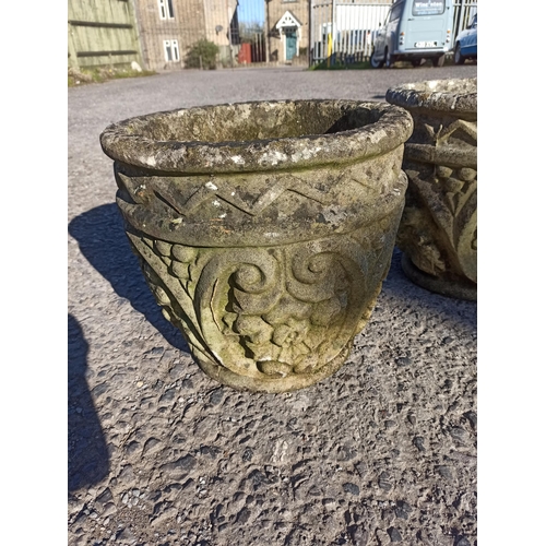 41 - A Pair of Concrete Planters 48cm  x 40cm