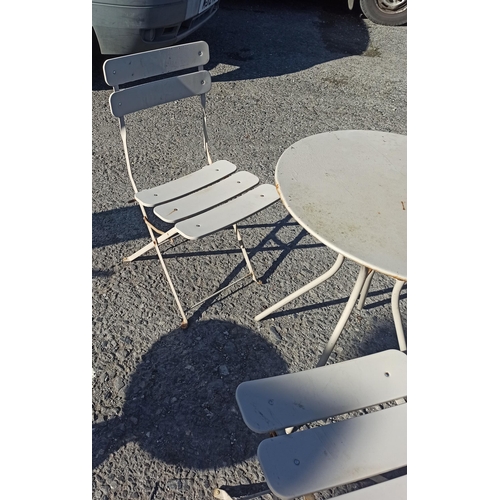 76 - Metal Bistro Table with 2 x Chairs