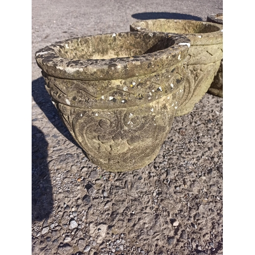 31 - 4 x Matching Concrete Planters 28cm H x 32cm W