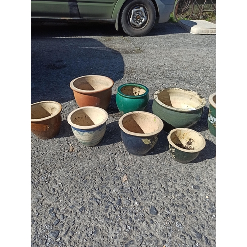 40 - Selection of Small and Medium Glazed Planters x 9