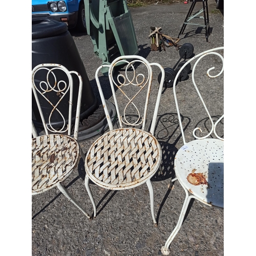 74 - 4 x Metal Garden Chairs in Need of Restoration