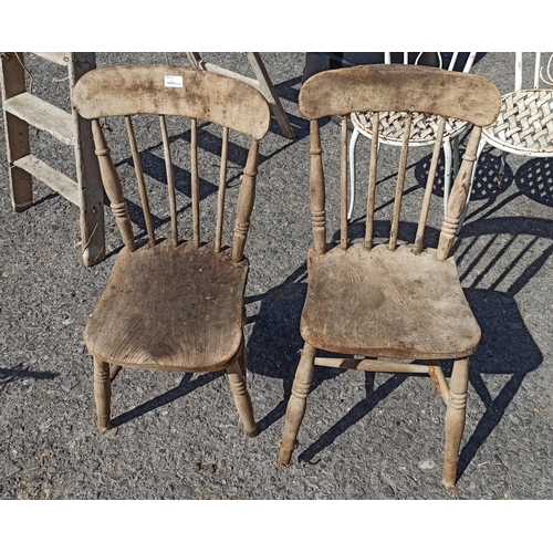 72 - 2 x Rustic Wooden Chairs in need of tlc