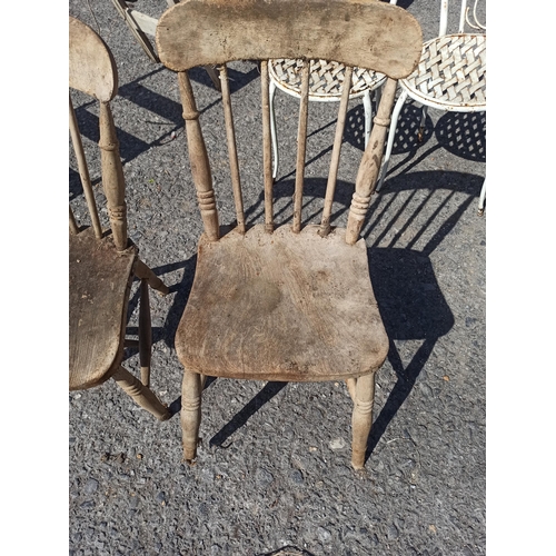 72 - 2 x Rustic Wooden Chairs in need of tlc