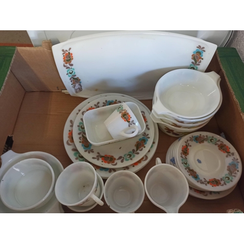 969 - A Quantity Of Bowls & Pyrex, Cups, Saucers, Bowl & Serving Dishes.