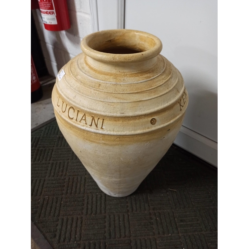 29 - A Decorative Terracotta Jar/Umbrella Stand