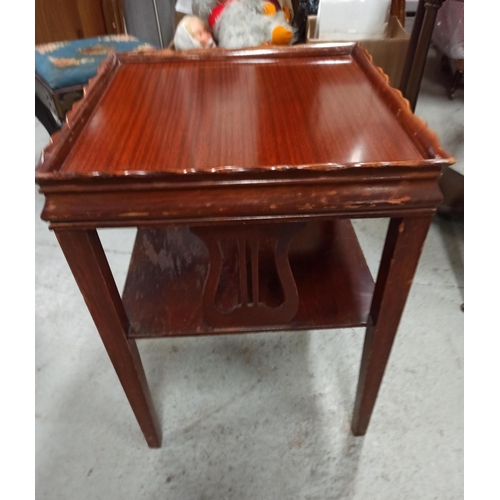 979 - Mahogany 2 Tier Lamp Table