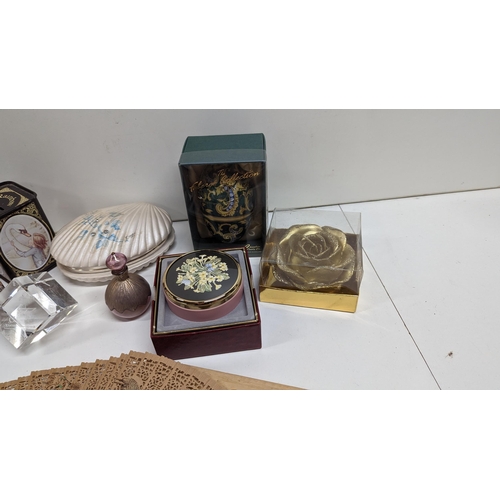 1168 - A Collection of Oddments, Chinese Fan, Faberge Collection egg etc.