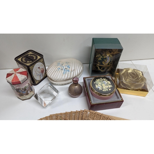 1168 - A Collection of Oddments, Chinese Fan, Faberge Collection egg etc.