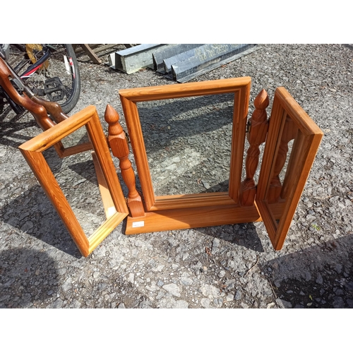 711 - 3 Part Pine Dressing Table Mirror