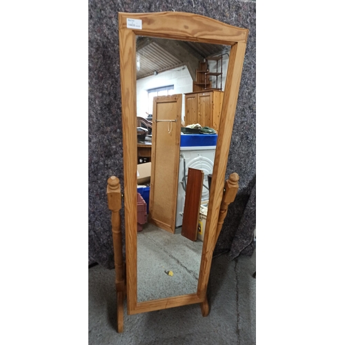 712 - Pine Freestanding Mirror 140cm H