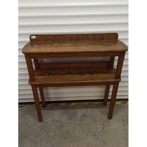 1087 - A Oak 2 Tier Console Table.