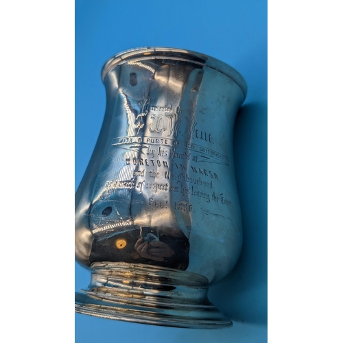 436 - A Hallmarked Silver Tankard Inscribed 