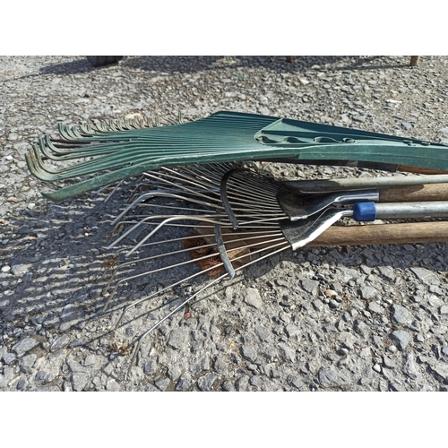 87 - Selection of Garden Tools, Spade, Rakes and More