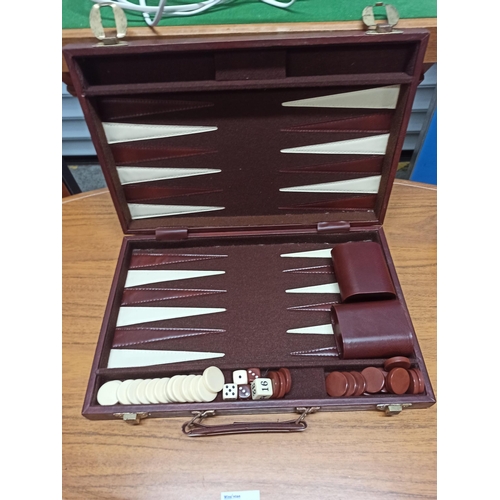 537 - A Backgammon & Chess Set.