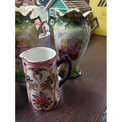 1126 - A Selection Of Jugs And Vases. Imari, Staffordshire etc x 6.