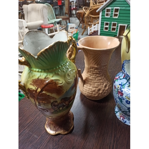 1126 - A Selection Of Jugs And Vases. Imari, Staffordshire etc x 6.