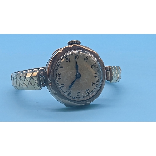 429 - A Ladies Vintage 9ct Gold Dress Watch (Strap not gold)