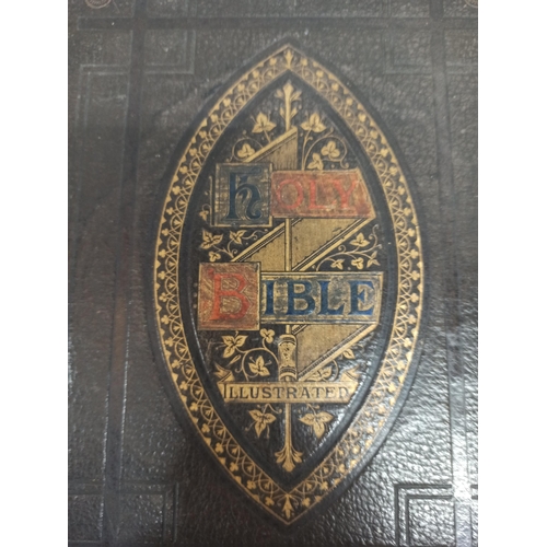 902 - Bible Leather Bound With Brass Edgings And Clasp.