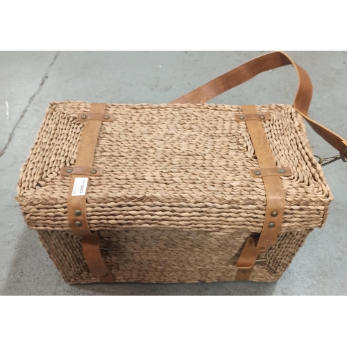 1193 - A Rattan & Leather Picnic Hamper