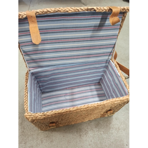 1193 - A Rattan & Leather Picnic Hamper