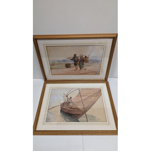 639 - 2 x Framed Chinese Original Watercolours