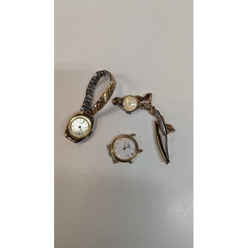 676 - A Ladies 18ct Gold Plated Raymond Weil dress Watch and 2 Others.