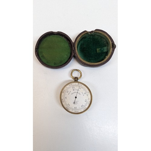 508 - Pocket Barometer J Hicks London in Case