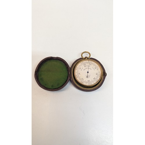 508 - Pocket Barometer J Hicks London in Case