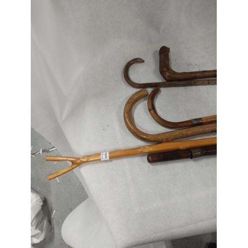 327 - Assorted Walking Sticks x 6