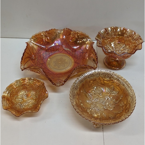 1011 - 4 Pieces of Carnival Glass