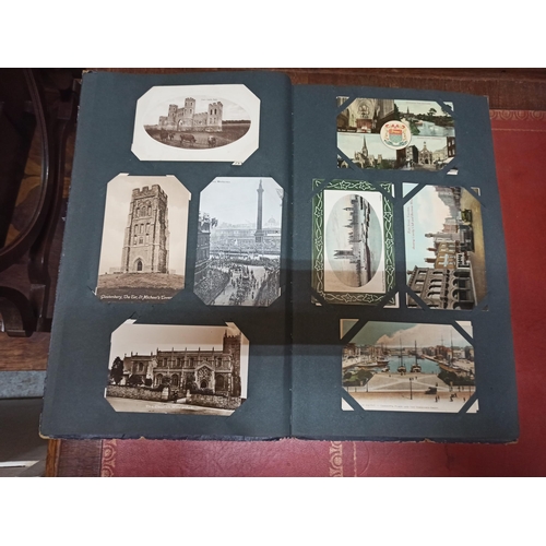 661 - Antique Post Card Album including Local Interest, Bruton, King Alfreds Tower, Sherborne and More