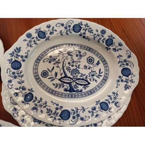 1103 - 5 x Enoch Wedgewood Tunstall Blue Heritage Onion Oval Platters