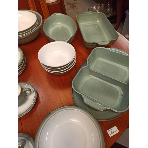 1124 - Large Mixed Box of Green Denby and Green and White approx. 40 Items