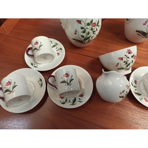 1123 - Wedgewood Barlaston Mayfield Coffee Service 2 x Coffee Pots, 6 x Cups and Saucers, Milk Jug and Suga... 