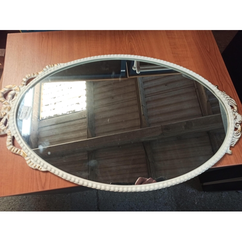 1042 - Ornate Oval Mirror 68cm x 39cm