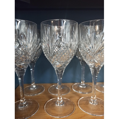 1014 - 12 x Lead Crystal Wine Glasses