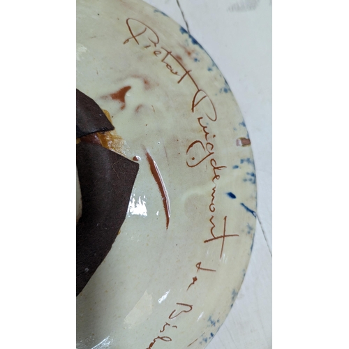 1176 - A Studio Pottery Handled Plate