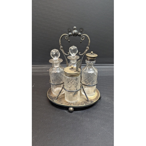 955 - A Vintage Crystal Cruet Set