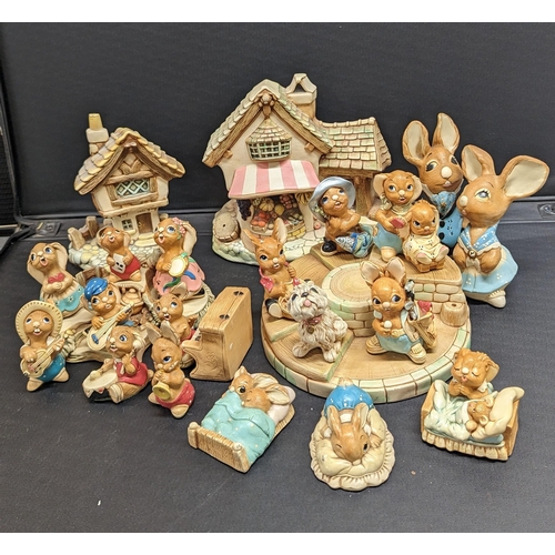 1177 - A Large Collection of Pendelfin Rabbit Family Ornaments