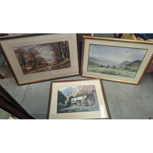 1295 - 3 x Framed Prints A Heaton - Cooper, Terry Harrison, S Astcher