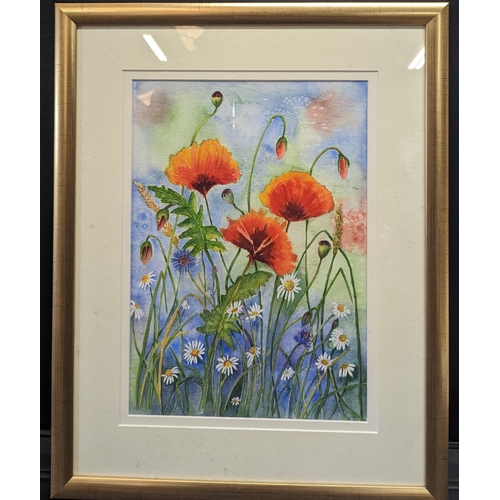 1046 - An Original Artwork of Poppies and Daisies 42 x 54cm