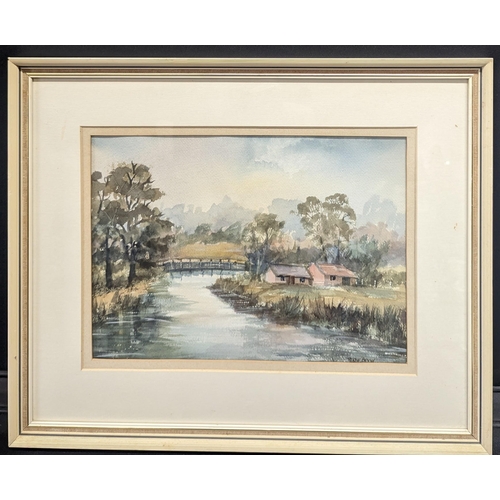 1047 - An Original Watercolour of a River Scene 54 x 44cm