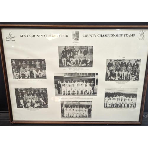 1048 - A Large Framed Print of Kent County Cricket Club Championship Teams 1909 - 78