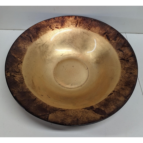 1112 - A Large Glass Bronze Coloured Dish