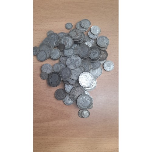 352B - A  Quantity of 1920 - 1947 GB Coins, Half Crowns, Florins, 3d, Sixpences etc. approx. 660 Grams